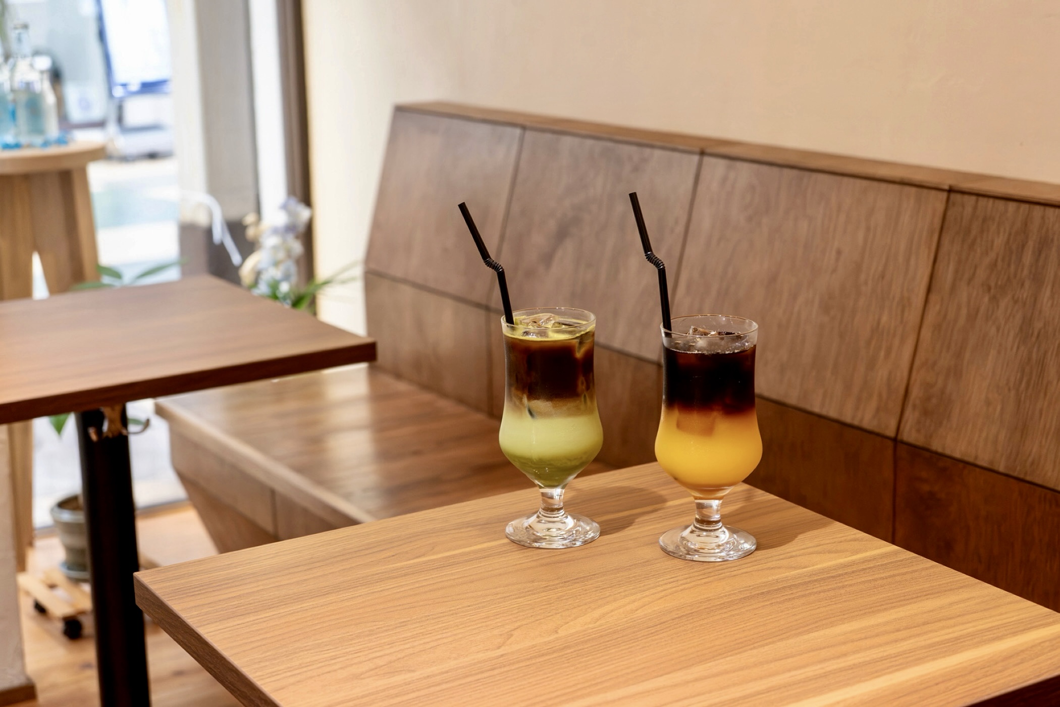 クルーズカフェキャナルの抹茶エスプレッソとオレンジエスプレッソ